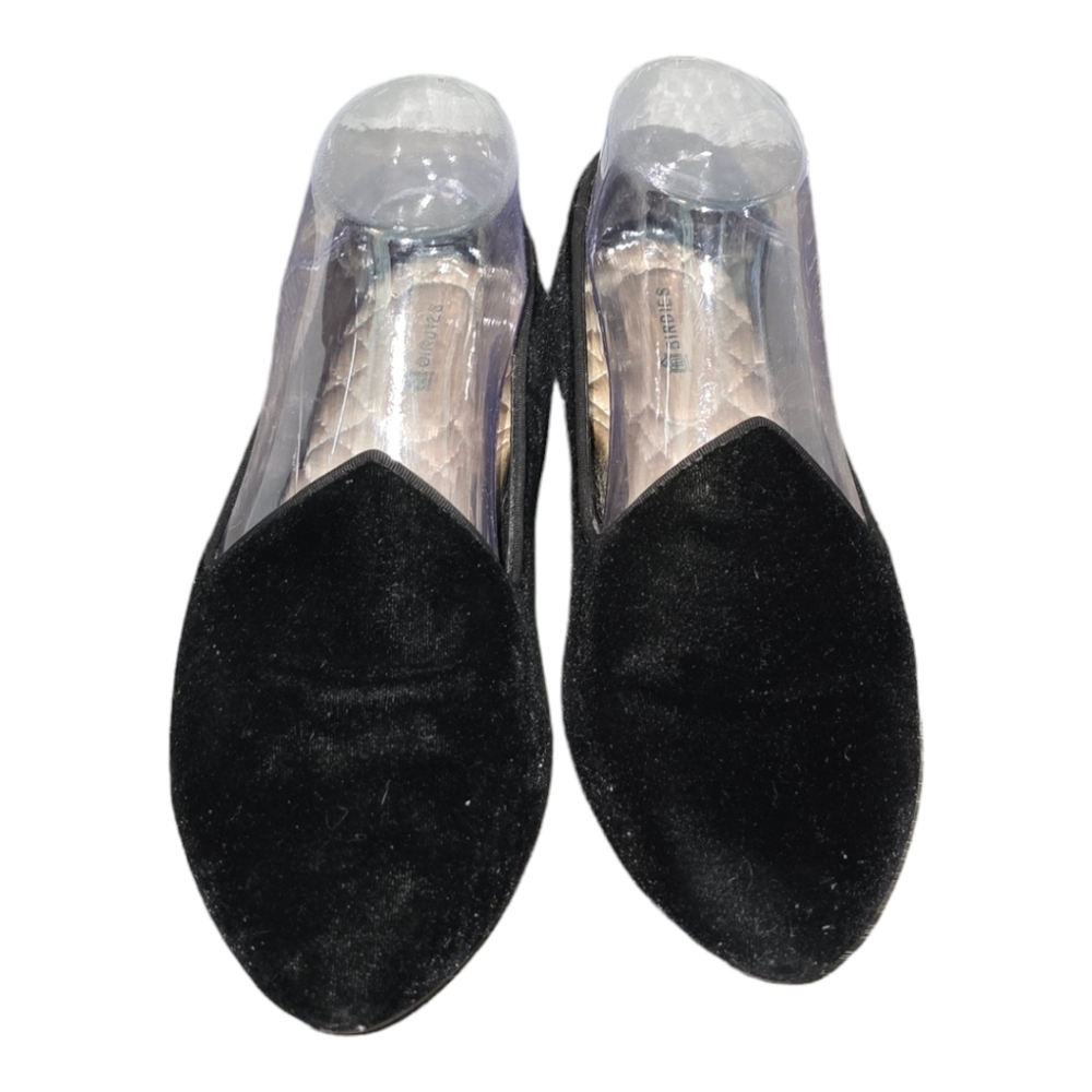 Birdies Velvet Smoking Slippers Black Loafers Flats Shoes Comfortable Size 7